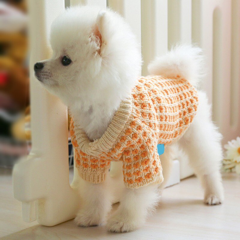 Hond Kleren Huisdier Winter Trui Puppy Herfst Winter Warm Oranje Hond Jas Kleding Hond Trui Huisdier Warm Outfits Voor puppy Hond
