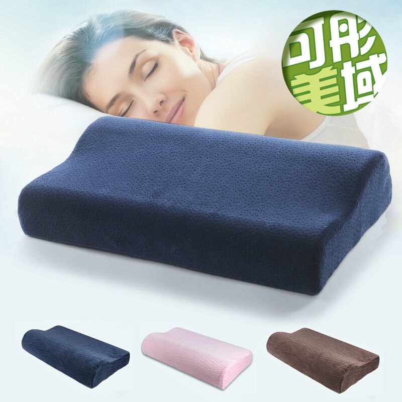 Memory Foam Bed Orthopedisch Kussen Voor Nekpijn Slapen Gezondheid Met Geborduurde Fijne Fluwelen Kussensloop Thuis 60*30Cm top F0436