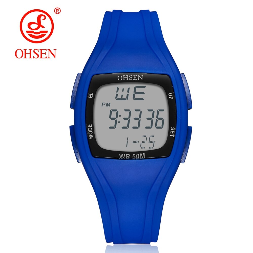 Digital Led Women Sport watches White silicone waterproof Lady Watch girl boy wristwatch relogio feminino: Blue Watch