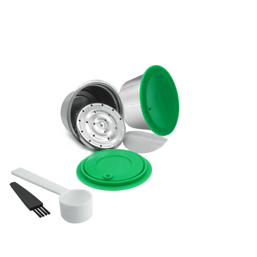 Wiederverwendbare Kaffee Kapsel Filter Tasse Edelstahl Metall Kapsel für Nescafe Dolce Gusto Nachfüllbare Kappen Löffel Pinsel Filter: 2Stck rostfrei Stahl