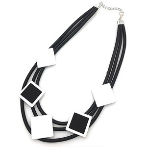 ¡La emperatriz de la joyería de DIY collar con Glamour afirma que este hecho a mano de tres capas de aluminio cuadrado de espuma de collar es un collar de la suerte!: De oro y de color