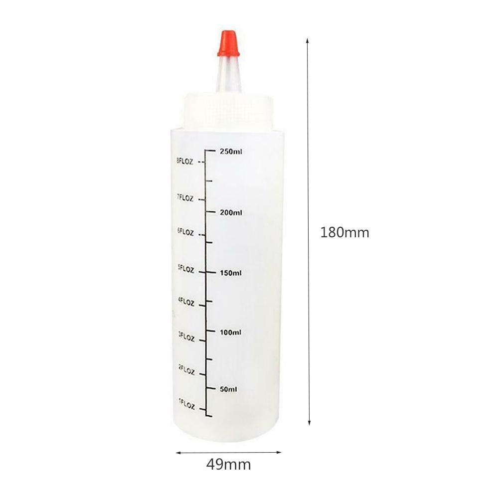 PE Plastic Needle-nosed Scale Squeeze Bottle Cap Squeezable Bottle With Leak-proof 250ml Salad Squeeze Bottle Kitchen Tool