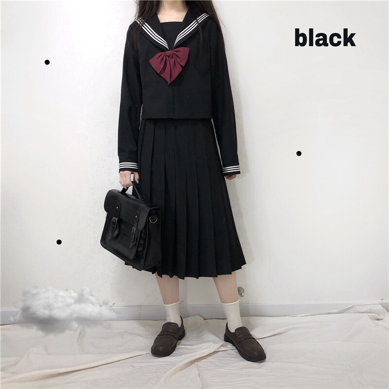 Japanese jK uniform suit female spring retro sweet sailor pleated group + jacket Lolita student two-piece suit