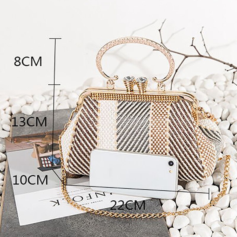 Auau-Vintage Mode Kus Lock Shell Tassen Vrouwen Tas Keten Schoudertas Crossbody Tas Vrouwen Handtas