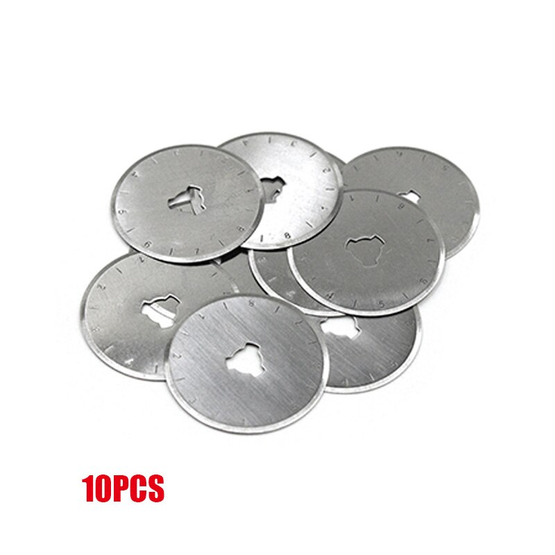 Materiały krawieckie 45mm narzędzia patchworkowe bezpieczne kółko rolkowe okrągły nóż robić ręcznego cięcia tkanin skórzanych nóż robić kół nóż obrotowy: 10szt blades