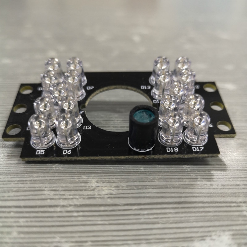 90 degree Invisible 18pcs transparent IR LEDs light board for Illuminator IR Infrared Camera 940nm light board parts