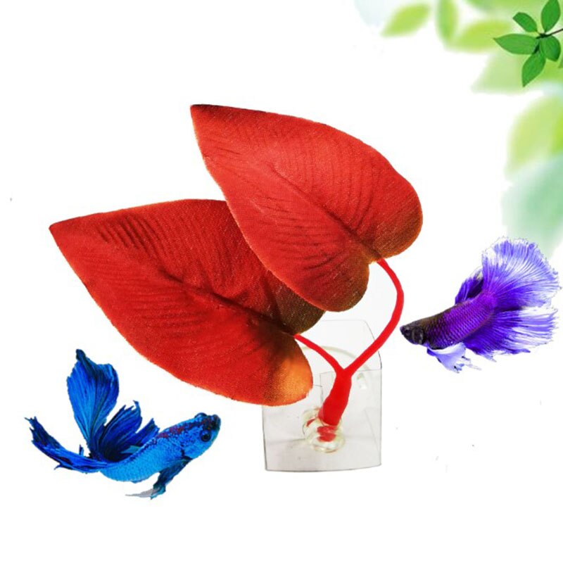 1Set Aquarium Fish Tank Artificial Leaf Betta Fish Rest Spawning Ornamental Plant Betta Fish Play Relax Hide Leaf Hammock