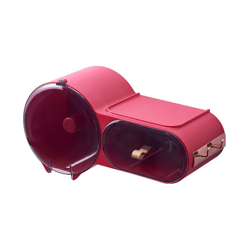 Portable Toilet Paper Holder Waterproof Bathroom Toilet Paper Holder Wall-mounted Tissue Box Organizer Bathroom Accessories: Rot