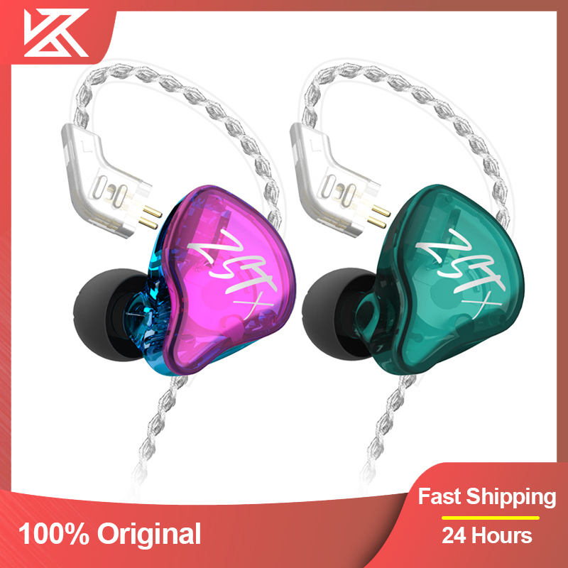 KZ ZST X 1BA+1DD Słuchawki douszne Hybrid Unit HIFI Bass Headset Sportowe słuchawki douszne DJ z posrebrzanym kablem do ZSTX ZSN