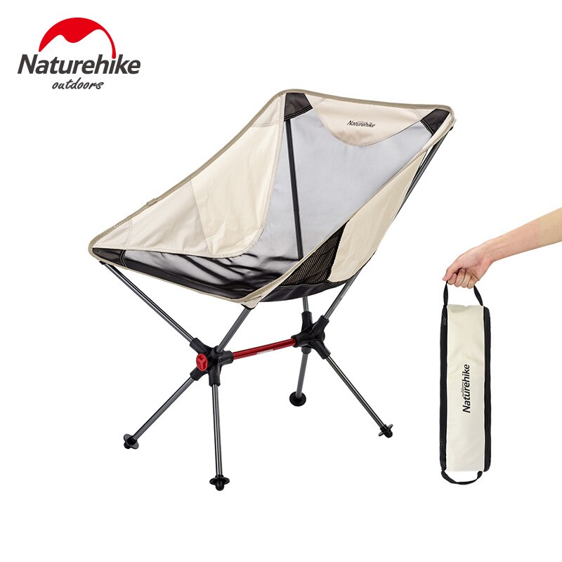 Naturehike letvægts bærbar sammenklappelig strandstol fold op fiskeri picnic stol tunge udendørs foldning camping stol sæde: Lys khaki
