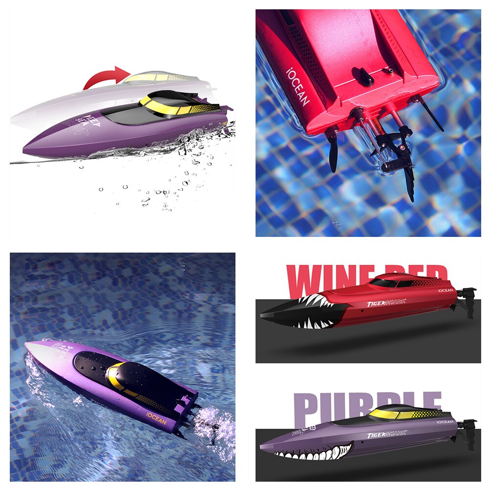 2.4G RC Speed Boat Electric Remote Control Ship Speedboat High Speed RC Boat Motor Model Vehicles For Pools Lakes