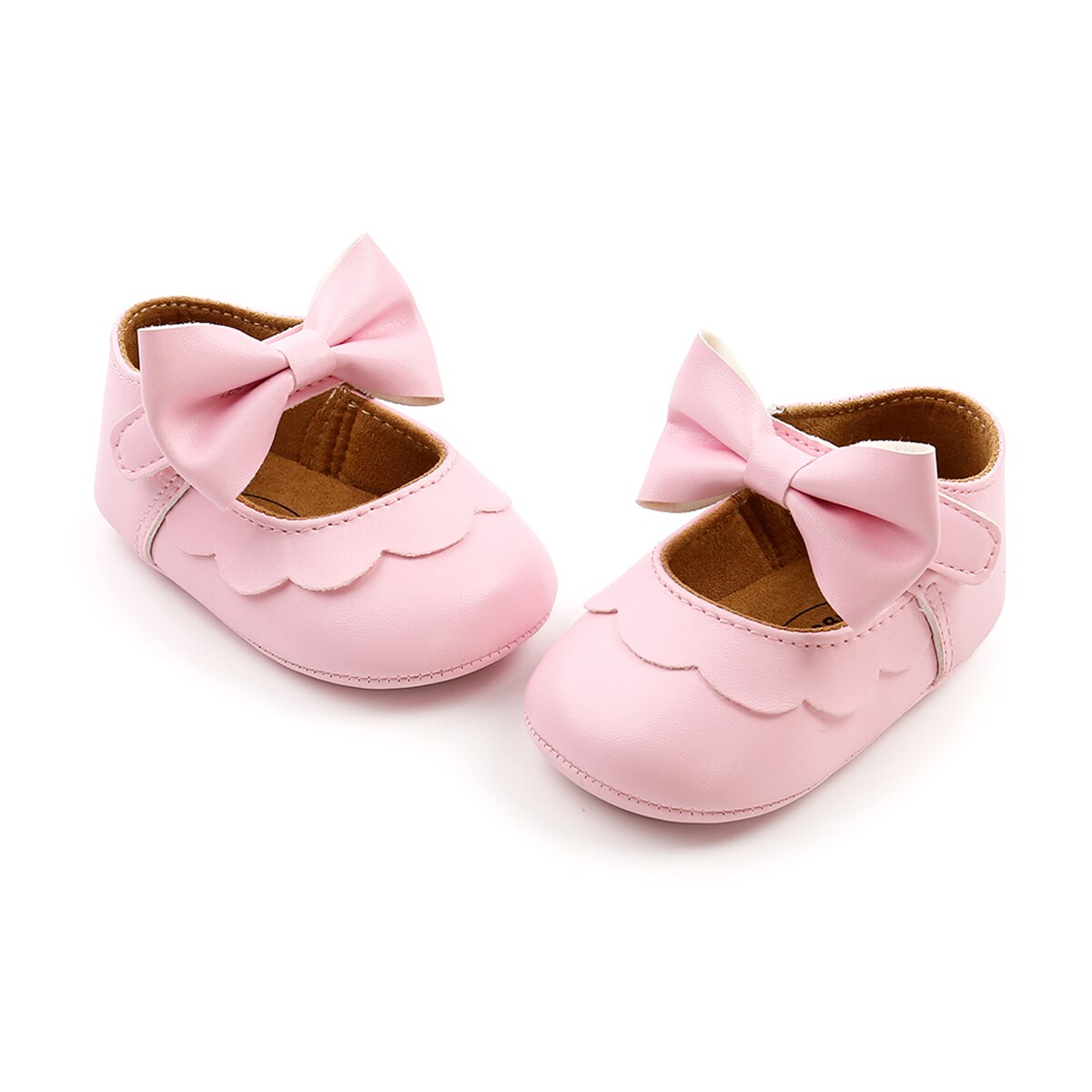 0-18M Baby Kleinkind Mädchen Flache Schuhe Bogen Knoten Feste Erste Wanderer Weiche Sohle Schuhe neugeboren Kleinkind Kleinkind mädchen Prinzessin Schuhe: E / 7-12 Monate