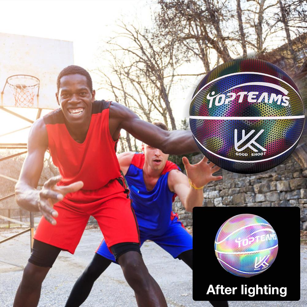 No. 7 Reflective Basketball Luminous Basketball Game Luminous Basketball Holographic Luminous Basketball Perfect