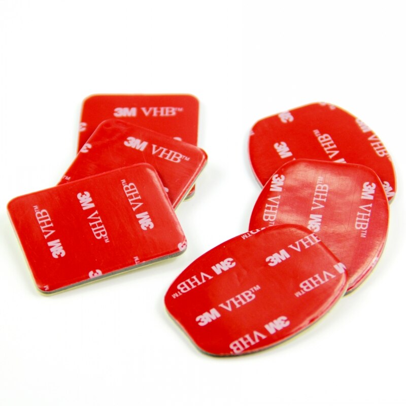 Snowhu 6 Stuks Rood 3M Vhb Sticker 3 Gebogen 3 Platte Dubbele Plakband Voor Gopro Hero 9 8 7 6 5 4 3 Xiaomi Yi 4K GP14