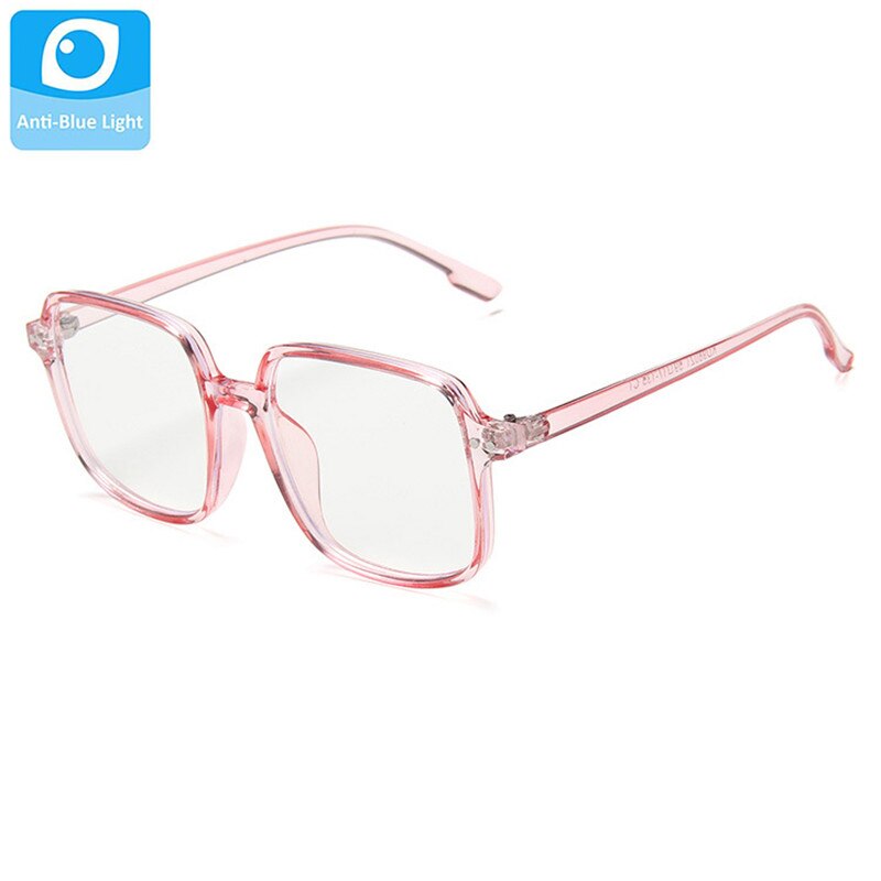 Kids Anti Blue Light Glasses Children Square Eyeglass Girls Frame Female Clear Lens Green Eyepiece Shades Boys Eyewear Child: Red