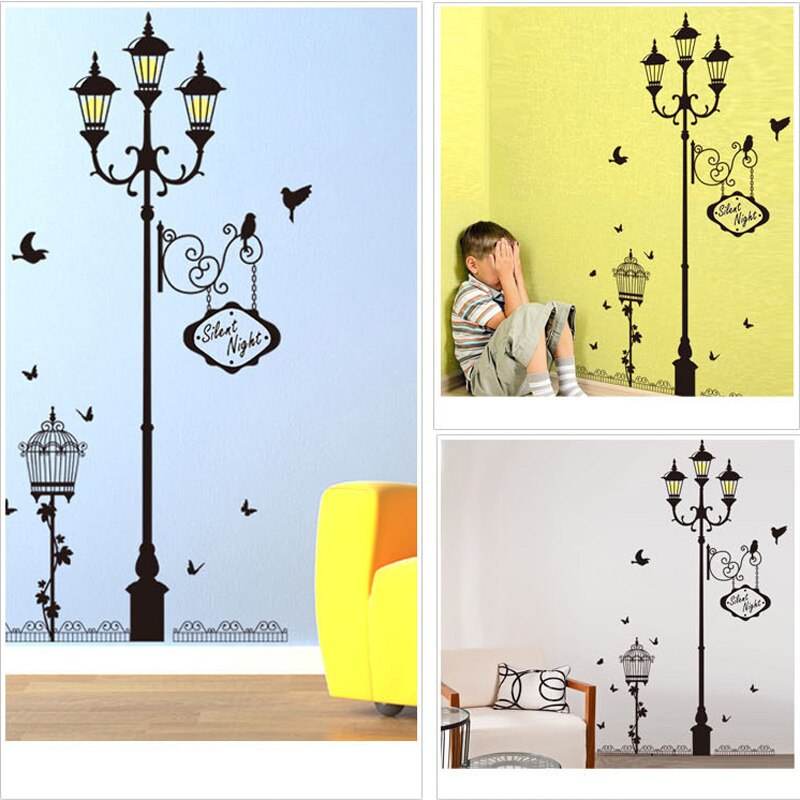 Eldgammel lampe fugl veggklistremerker vinyl stue soverom sofa bakgrunn dekorasjon veggmaleri kunst dekaler hjem dekor tapet