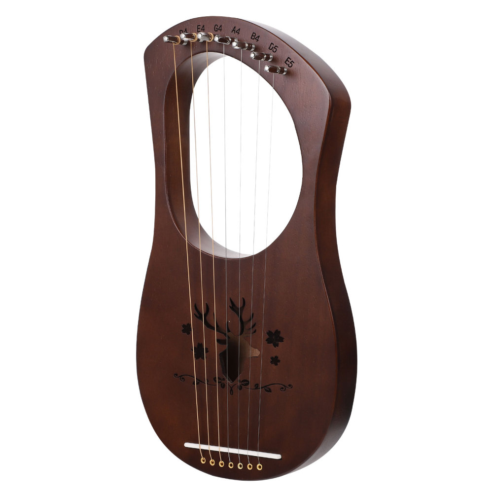 1 Set Houten Harp Retro Stijl Hout 7 Snaren Lier Harp String Instrument