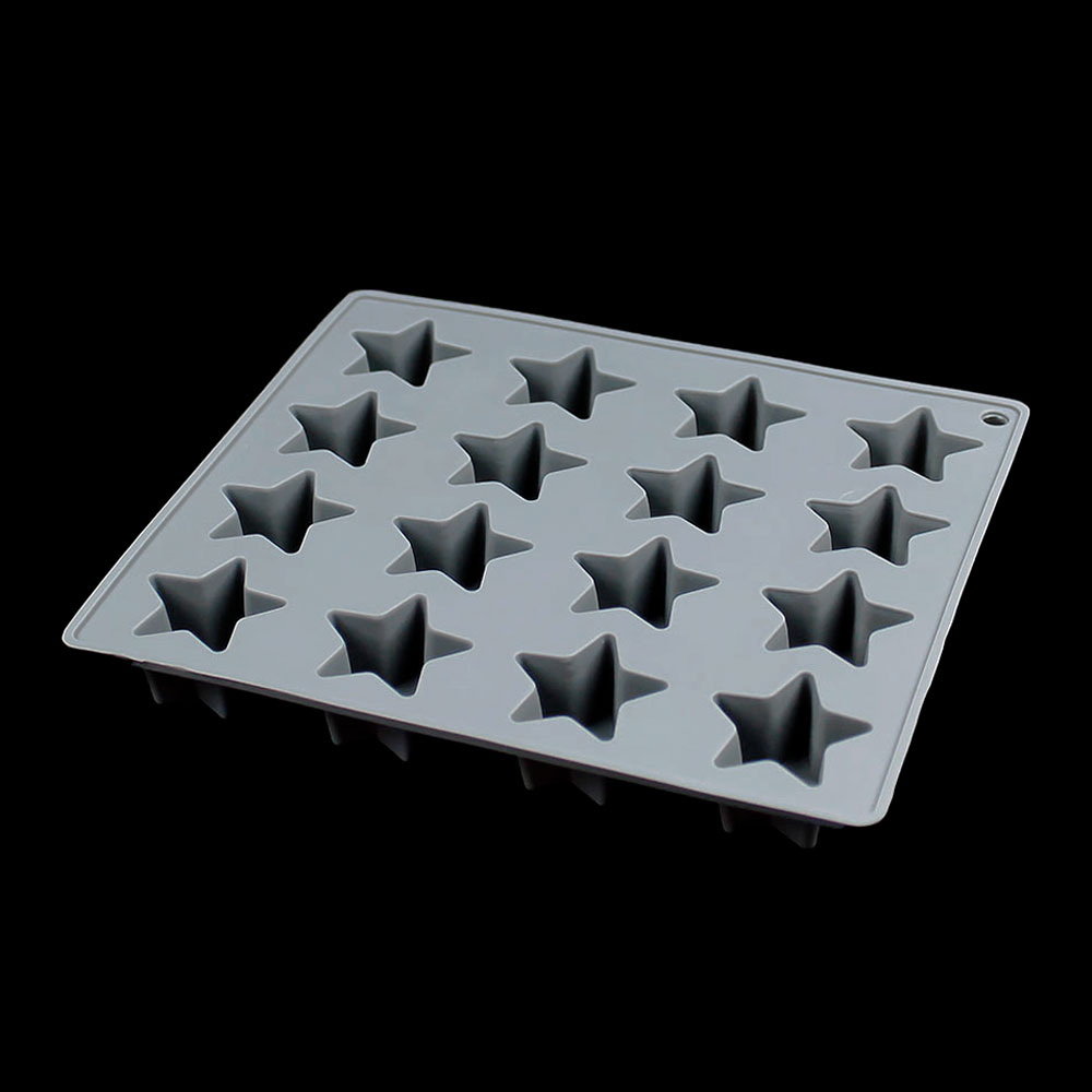 Silicone World DIY Five-pointed Star Ice Cube Silicone Molds 16 Grids Star Ice Grid Mold Ice Making Tray Chocolate Baking Tools: Pink