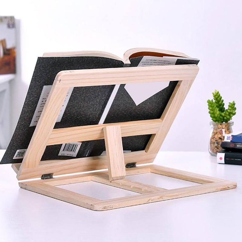 Foldable Recipe Book Stand,Wooden Frame Reading Bookshelf,Tablet Pc Stand Support L9K4