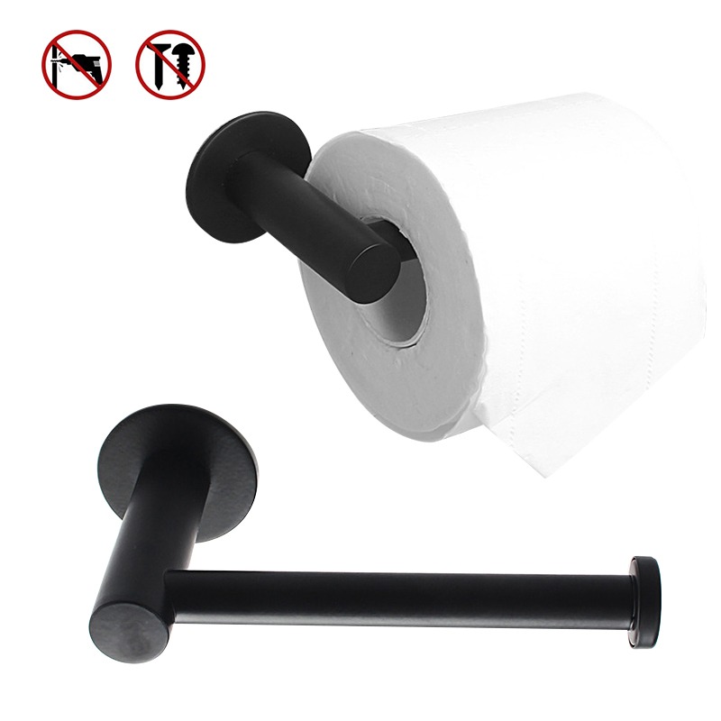 Porta rotolo di carta igienica adesivo da cucina autoadesivo porta rotolo di carta igienica nessuna perforazione per bastone da bagno a parete inossidabile