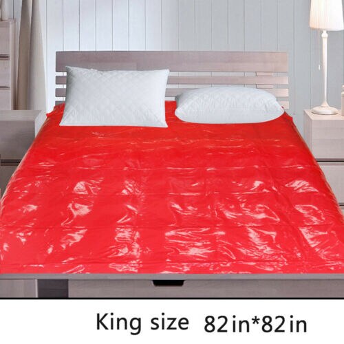 Black Waterproof Bed Sheet PVC Bed Cover SPA Pad Massage Bed Mat Adult Oil Bedding Sheets: Red / 170x210cm