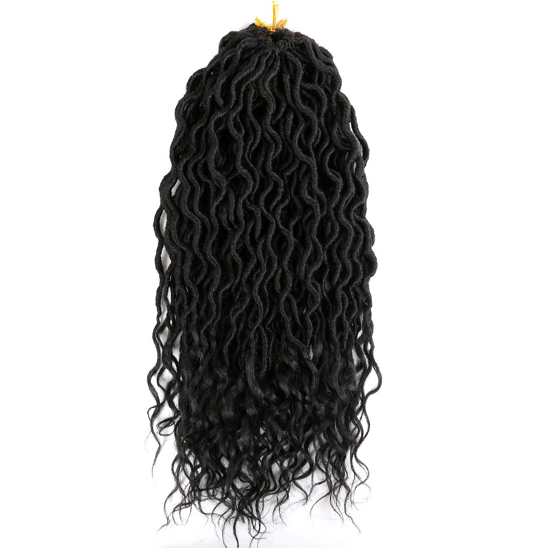 ZYR Faux Locs Curly Ends Ombre Crochet Hair 24 roots Hair-Extension For African Women: 1B