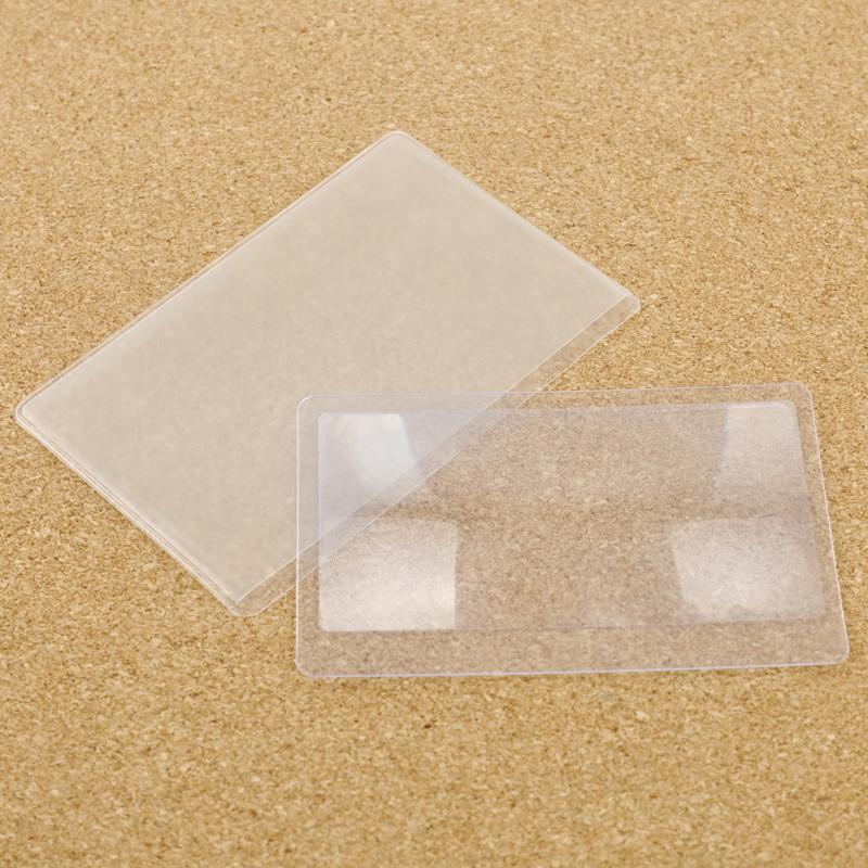 Lente de aumento para tarjeta de crédito, 10 Uds., 3 X lupa, transparente, lentes de aumento de Fresnel, lupa de bolsillo, 8,00X5,50X0,04 cm
