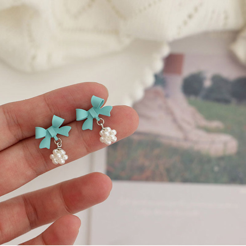 Boucles d'oreilles coréennes élégantes en Imitation de perles pour femmes, bijoux brillants en strass, à la , pour fête de mariage, pour amis: ER21Y1118