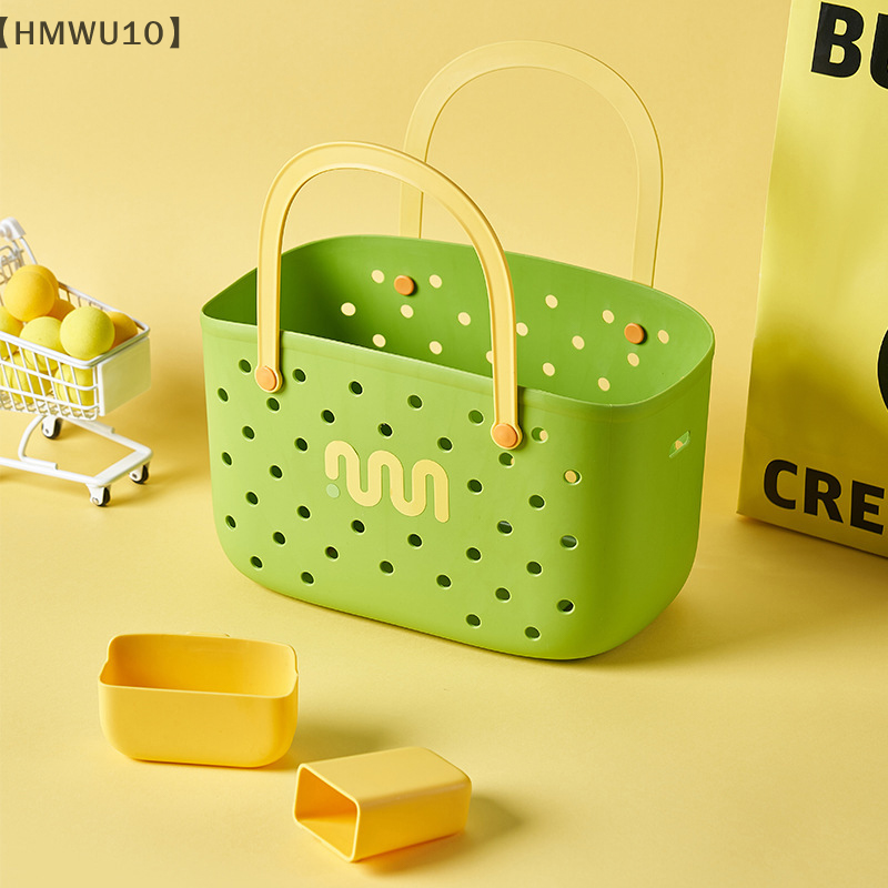 Handheld badmand Uitneembare boodschappenmand Badkamer Huishoudelijke artikelen Opbergmand Badhuis Speelgoed Snack Plastic Organizer