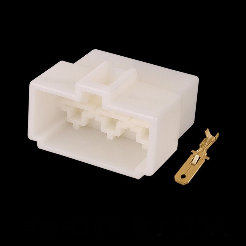 100 sets van 6 pinnen  dj7061-6.3-11/21 abs kunststof elektrische draadconnectoren, mannelijke en vrouwelijke autoconnectoren: Mannelijke volledige set