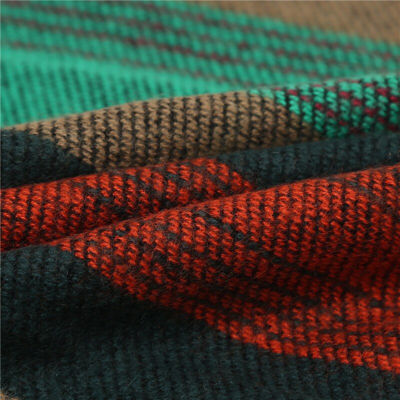 Écharpe d'hiver chaude en tricot pour homme et femme, écharpe snood rayée en cachemire, décontractée, col infini