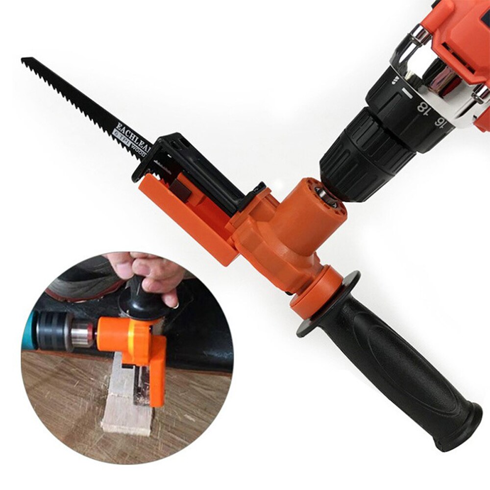 Practical Electric Drill Modified Electric-Saw Electric Reciprocating-Saw Power Drill Into Saber-Saw Woodworking Cutting Tool