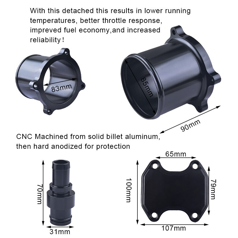 ESPEEDER-Kit de válvula de acelerador y válvula EGR de aluminio, Kit de eliminación de válvula de acelerador EGR para Dodge Ram 6.7L Cummins Diesel