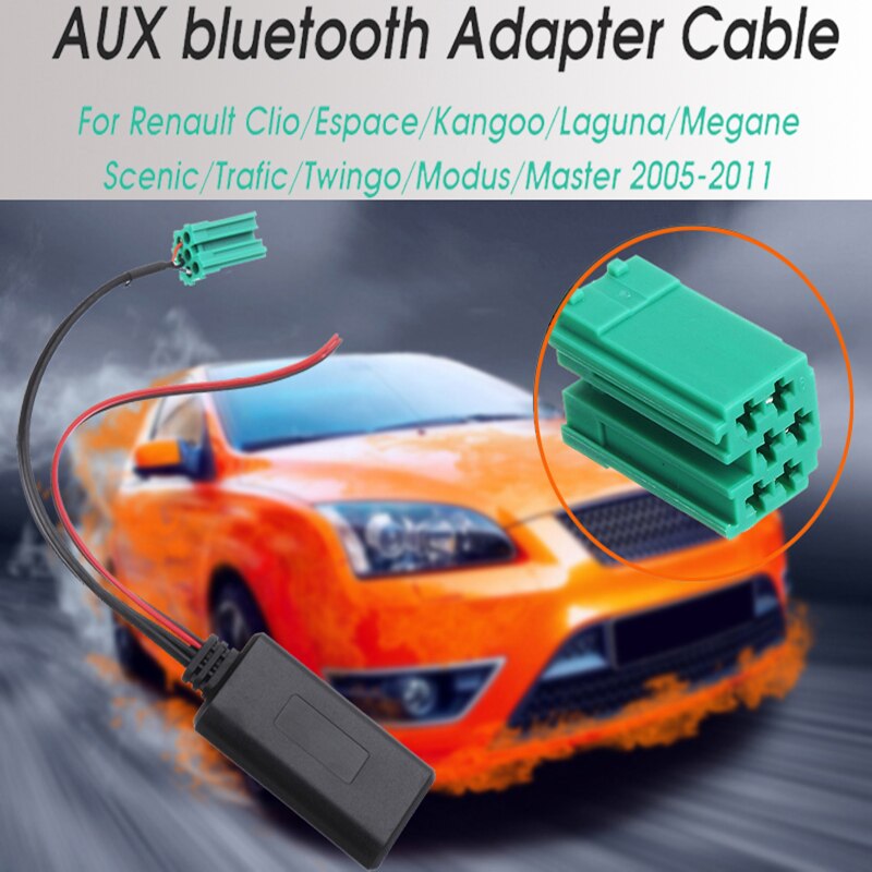 12V Auto Bluetooth Module Aux Draadloze Adapter Radio Stereo AUX-IN Kabel Voor Renault Clio Kangoo Voor Megane voor Scenic