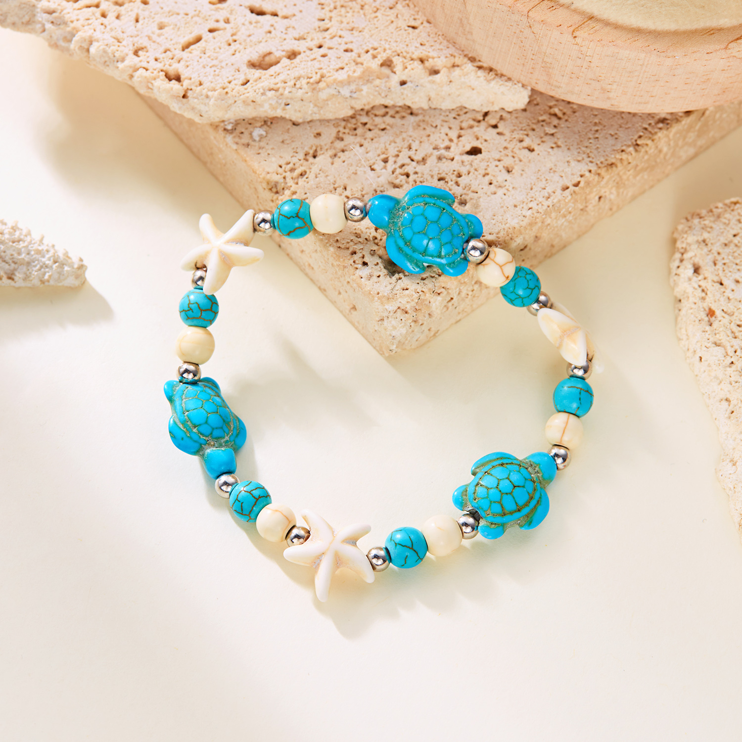 Bohemian Imitation Shell Beads Bracelet For Women Sea Star Turtle Woven Rope Bracelet Handmade Friendship Beach Jewelry