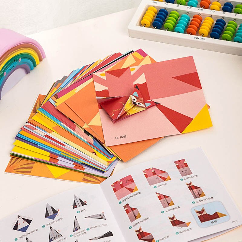 Multicolore fai da te fatti a mano interazione genitore-figlio 14X14CM manuale di carta Origami divertenti Souptoys 50 fogli/pacco giocattolo di educazione precoce