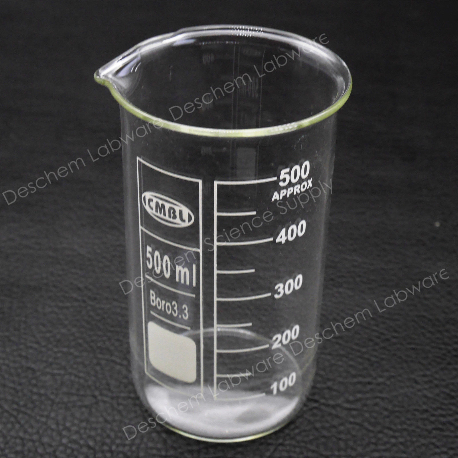 Bécher en verre 500 mL, forme haute, verrerie chimique de laboratoire