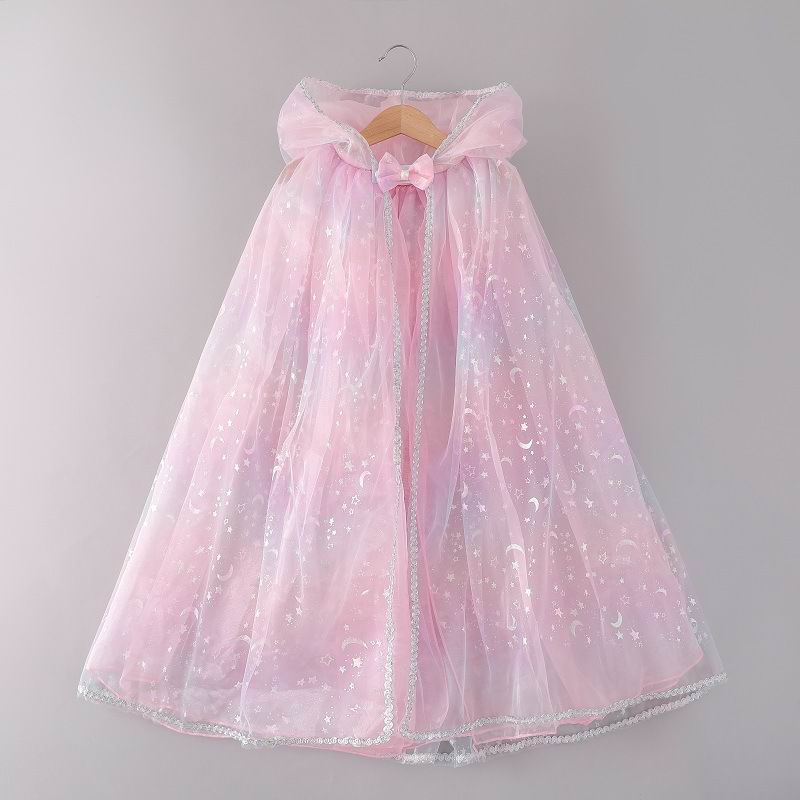 Maglia Mare Fata Mantello per I Bambini Paillettes Star Star ry Cielo di Un Pulsante Di Natale Con Cappuccio Del Capo Poncho Sottile E20222