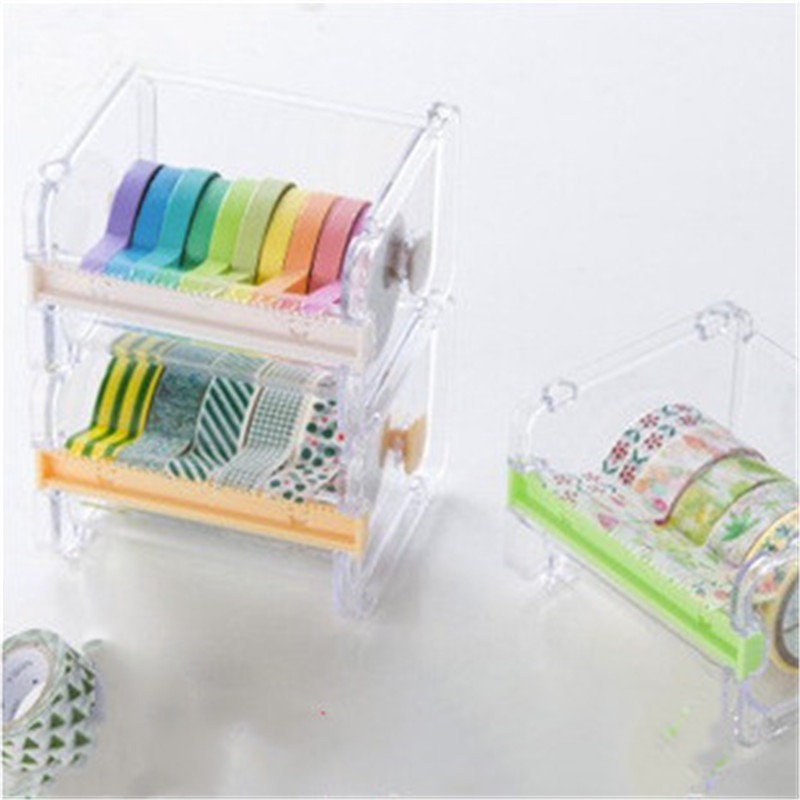 1PC Stationery Masking Tape Cutter Washi Tape Storage Organizer Cutter Office Tape Dispenser Office Supplies