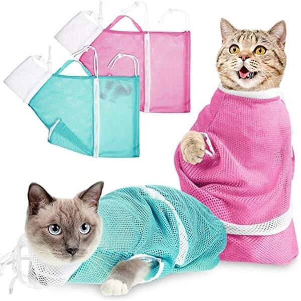 Mesh Kat Grooming Bad Tas Multifunctionele Grooming Bad Zak Huisdier Nail Trimmen Zakken Geen Krassen Bite Terughoudendheid Nail snijden