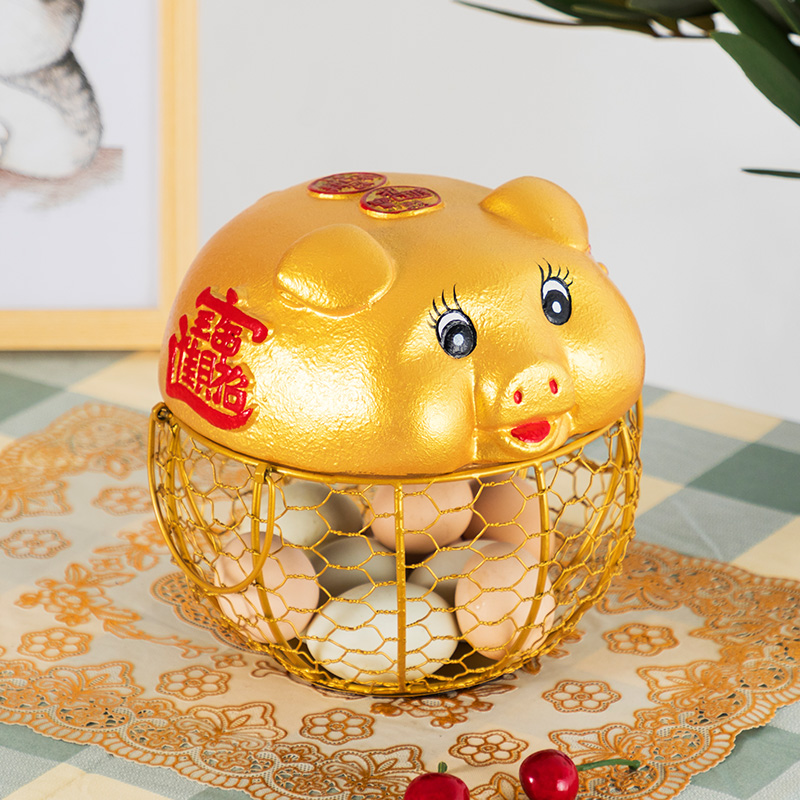 Keramische eierhouder kippengaas eiermand fruitmand collectie keramische kippenornamenten decoratie keuken opberggereedschap