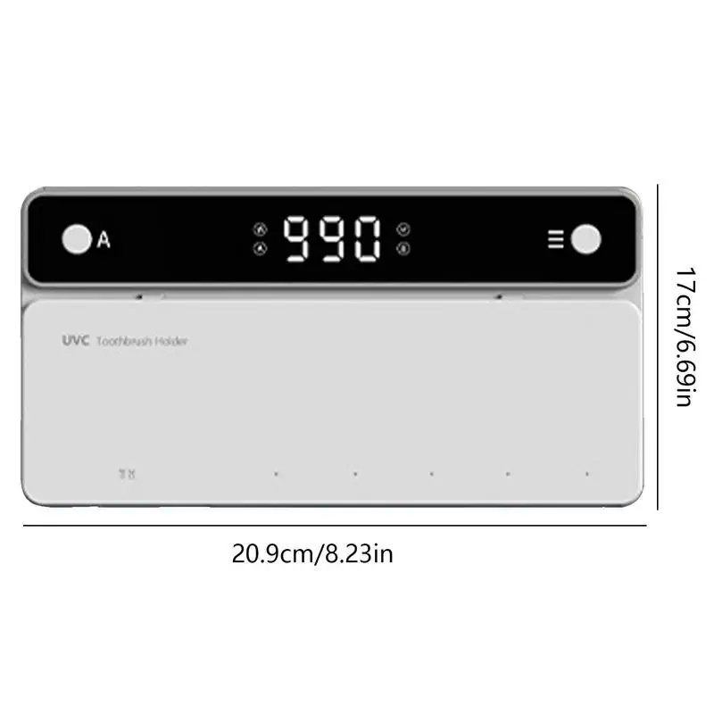 UV-tandenborstelhouder Oplaadbare sneldrogende tandenborstel Scheermesopslagsterilisator met LED-display Badkameraccessoires