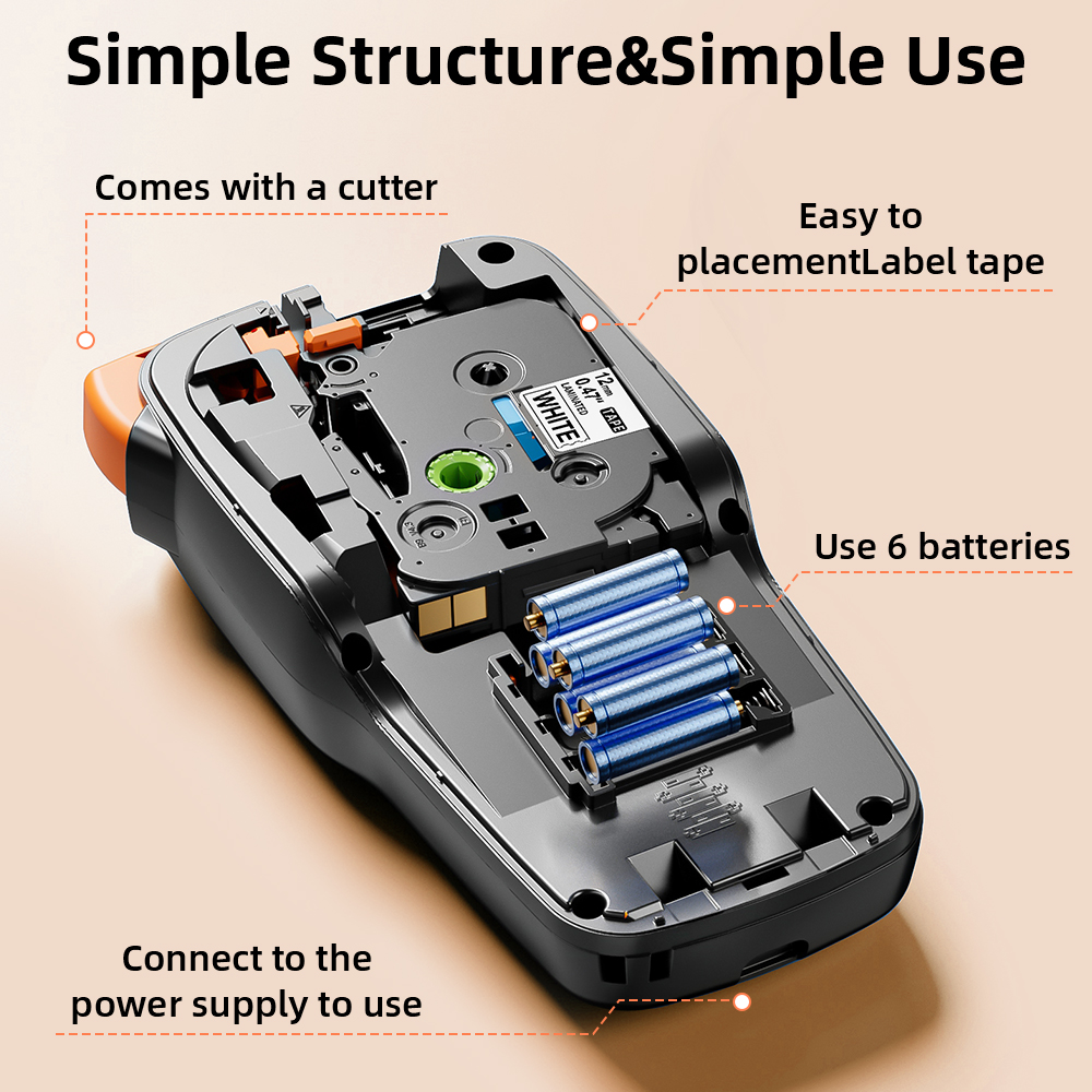 E1000PRO Portable Industrial Label Printer Compatible with Ordinary labels,Heat Shrink Tubing, Cable Labels, Ribbon Labels etc.
