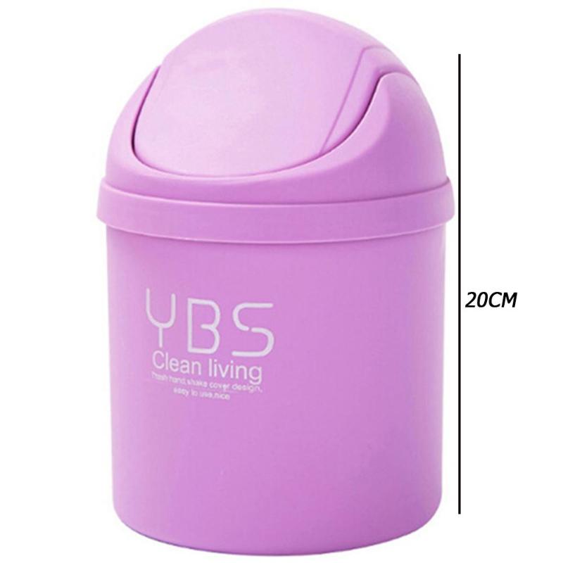 Mini Small Waste Bin Desktop Garbage Basket Home Table Office Bathroom Garbage Basket For Kitchen Bathroom: Purple