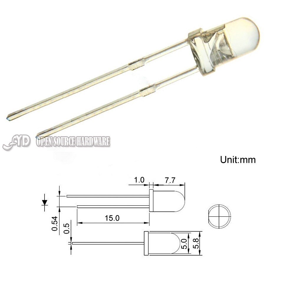 100pcs 5mm LED Warm White Transparent Ultra Bright 3000K Round LED 5 mm Light Emitting Diode Lamp Through Hole