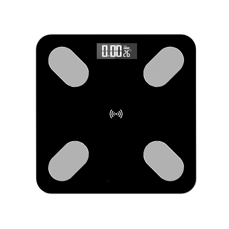 BMI Scale Bluetooth Body Fat Scale Smart Electronic ​Scales LED Digital Bathroom Weight Scale Balance Body Composition Analyzer: A-black