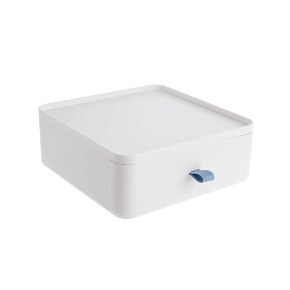 Skrivebordsskuff diverse oppbevaringsboks skrivesaker etui makeup organizer smykkeskrin container bord organizer spar plass: 1 lag blå