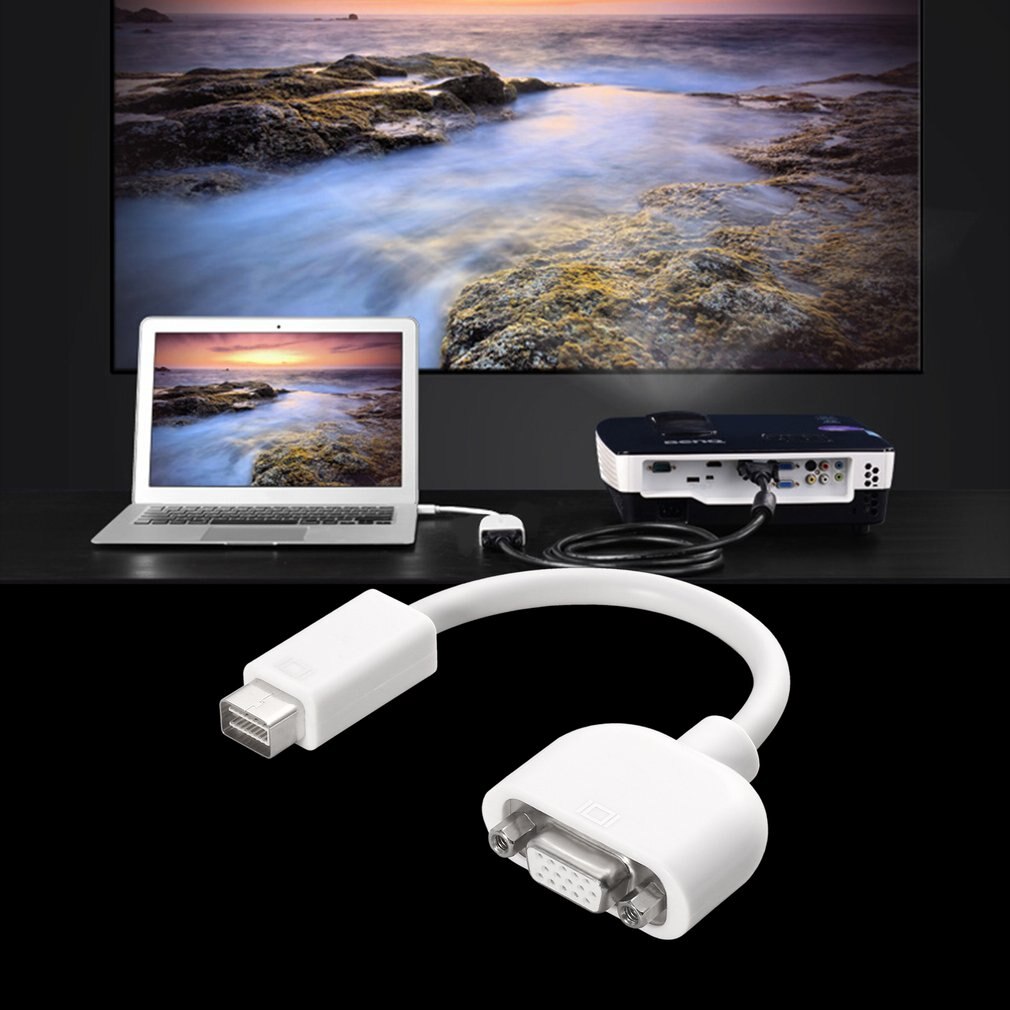 Mini Dvi Naar Vga Adapter Mini-Dvi Male Naar Vga Vrouwelijke Monitor Video Adapter Kabel Voor Apple Macbook wit