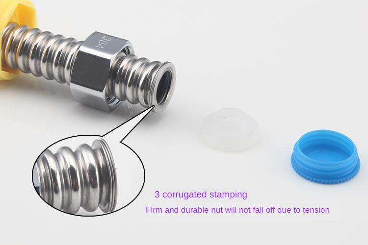 2 Pcs Thick 304 Stainless Steel Corrugated Pipes Water Heater Cold Water Inlet Pipes Solar Explosion-proof Metal Hoses