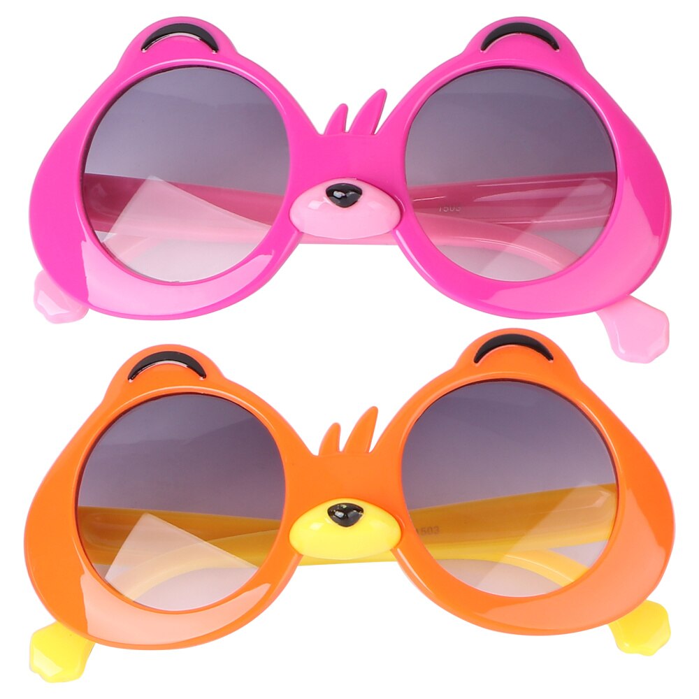 2 Pairs Kind Brillen Foto Requisiten Cartoon Sonnenbrille für Outdoor Party Festival Kinder: Rosy Orange